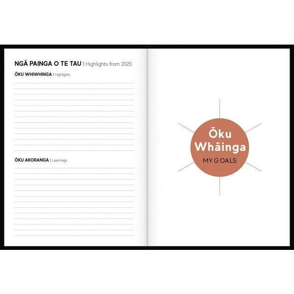 A5 Day Per Page Rātaka 2026 Red Koru