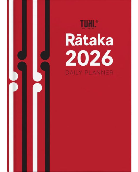 A5 Day Per Page Rātaka 2026 Red Koru