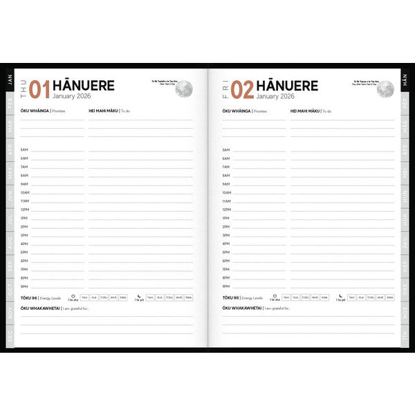 A5 Day Per Page Rātaka 2026 Hinemoana