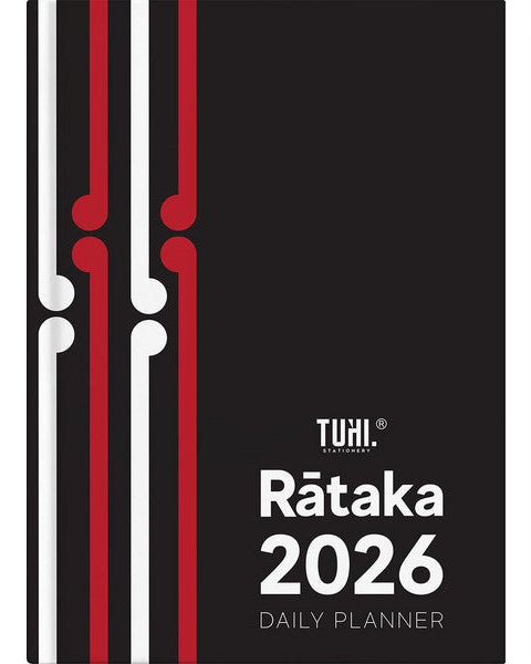 B5 Day Per Page Rātaka Black Koru 2026