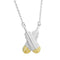 Crossed Huia Feather Necklace - Silver