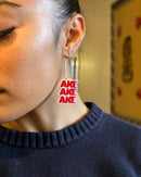 Ake Ake Ake Drop Earrings Red