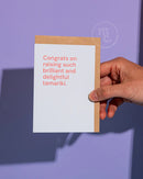 'Congrats on raising such brilliant and delightful tamariki' Greeting Card