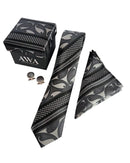 Boxed Tie Set  - Black / Silver