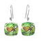 Green Exotic Heart Earrings