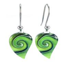 Green Mystic Wave Flow Earrings