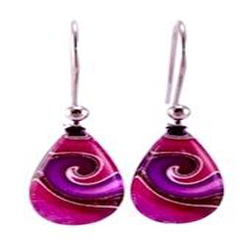 Purple Teardrop Mystic Wave Earrings