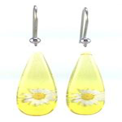 Yellow Opaque Daisy Earrings