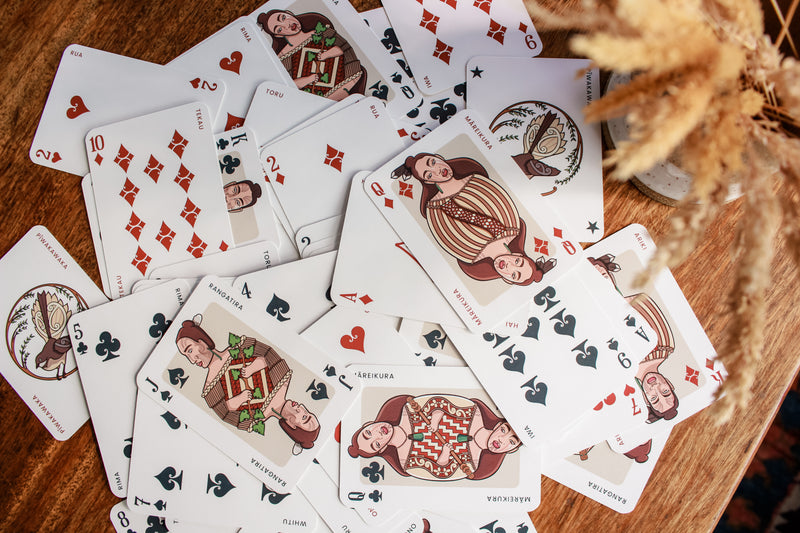 Māori playing cards designed and made in Aotearoa