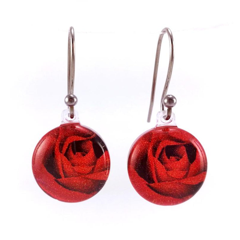Red Rose Earrings