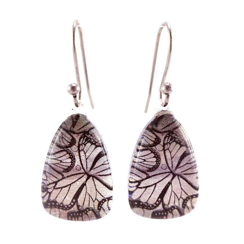 Silver Monarch Butterfly Earrings