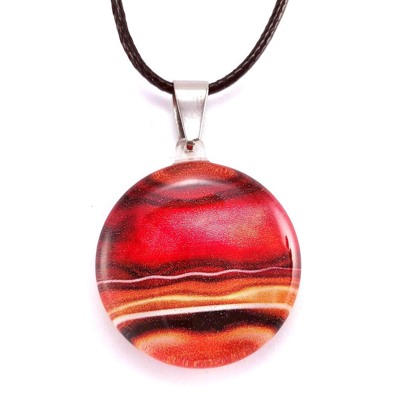 Red Round Marble Pendant