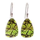 Green Monarch Butterfly Earrings
