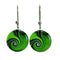 Green Dot Wave Earrings