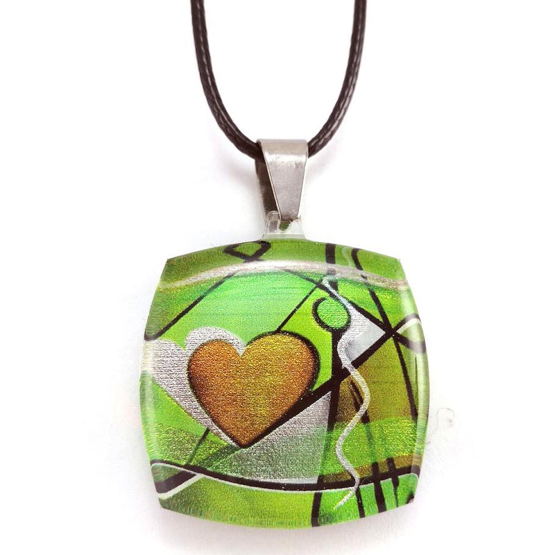 Green Exotic Heart Pendant
