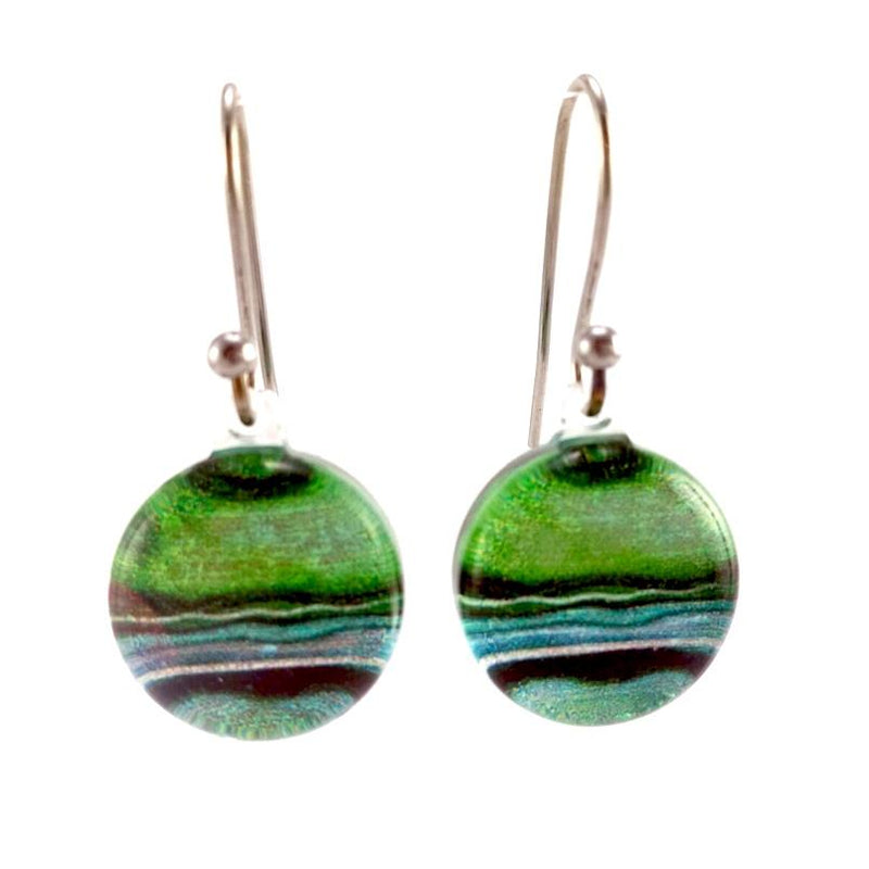 Turquoise Round Marble Earrings