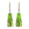 Green Long Dot Wave Earrings