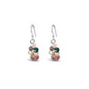 Areeya Pink & Green Crystal Bead Earrings