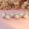 Silver Perle Point Button Pearl Earrings