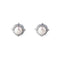 Silver Perle Point Button Pearl Earrings