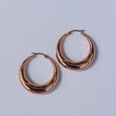 FV Rose Gold 30mm Hollow Hoop Earrings