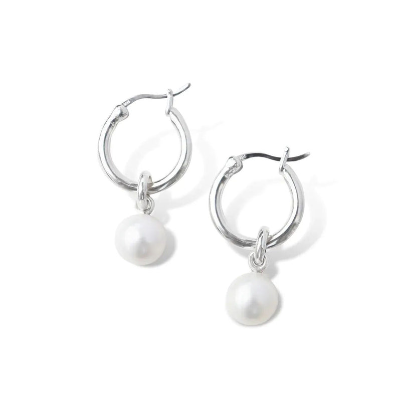 Silver Perle Silver Classic Hoop Earrings