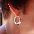 FV Silver 30mm Hollow Hoop Earrings