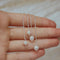 Silver Perle White Fresh Water Pearl 4mm Thread Earrings