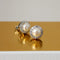 Silver Perle Regular Button Pearl Earrings