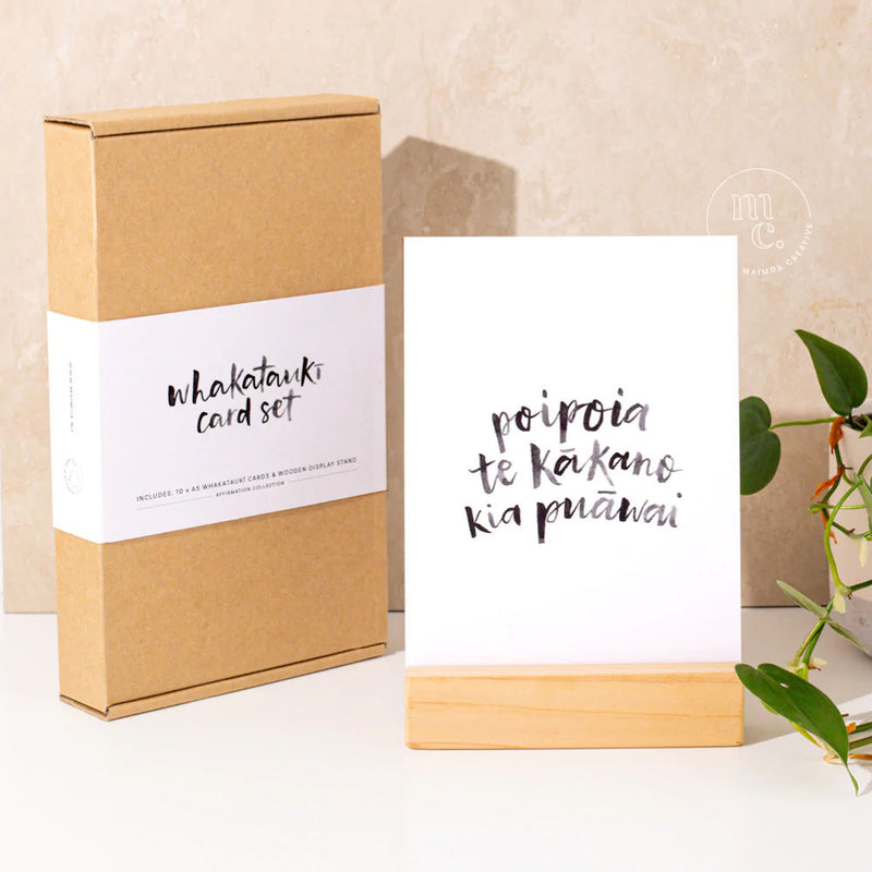 Whakataukī Card Set + Wooden Stand (Affirmation Collection)