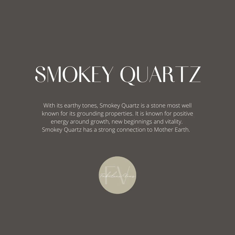 La Pierre Smokey Quartz Grey Stretchy Bracelet