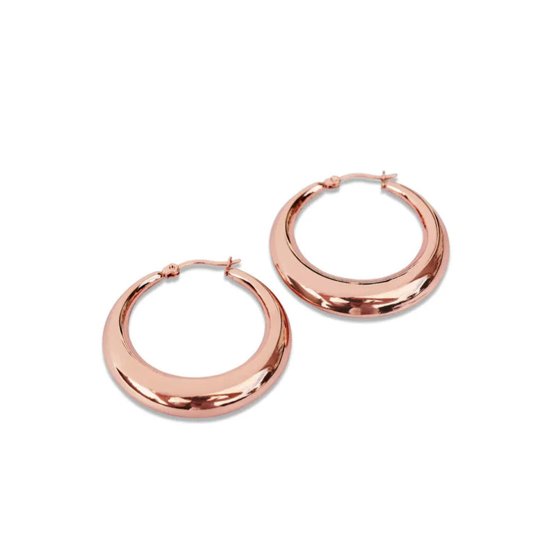 FV Rose Gold 40mm Hollow Hoop Earrings