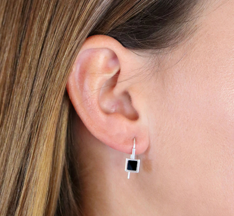 La Stèle Black Onyx Petite Earrings