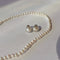 Silver Perle Regular Button Pearl Earrings