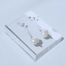 Perle White & Silver Shell Pearl Earrings