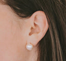 Silver Perle Pink Keshi Pearl Stud Earrings