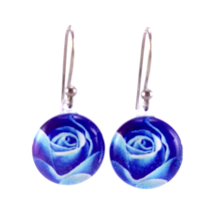 Blue Rose Earrings