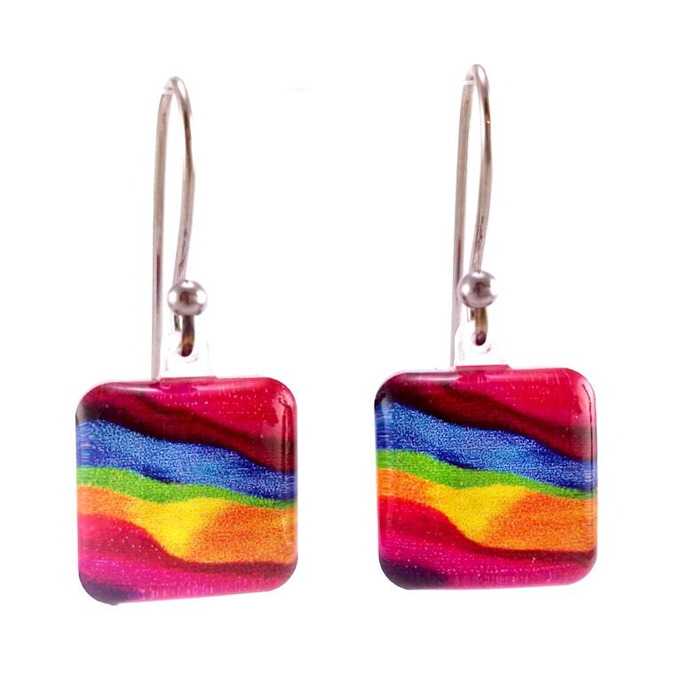 Pink Candy Stripes Earrings