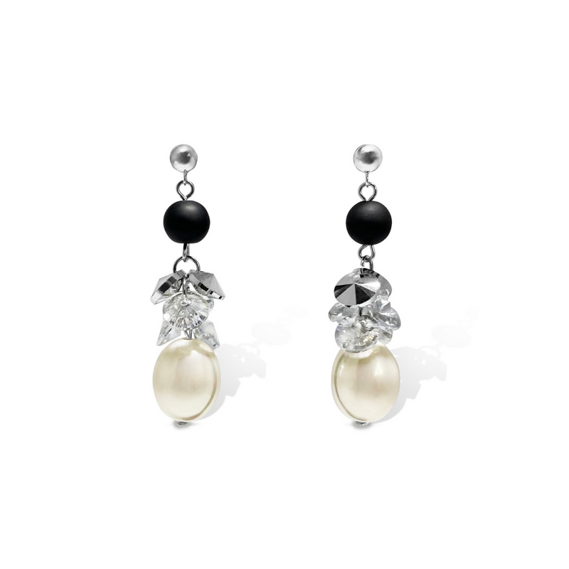 Perle Black & White Earrings