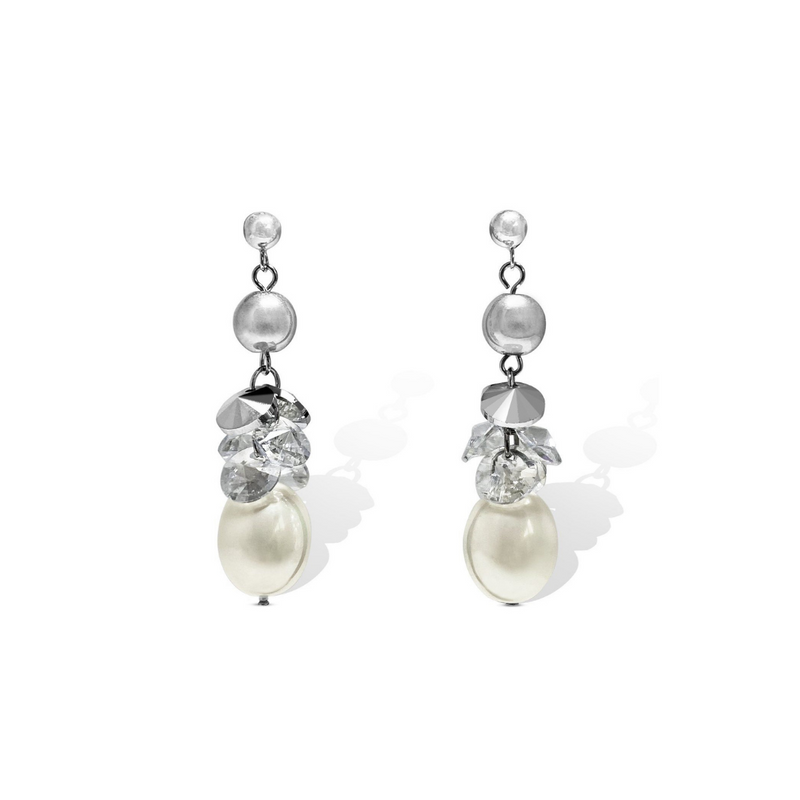 Perle White & Silver Earrings