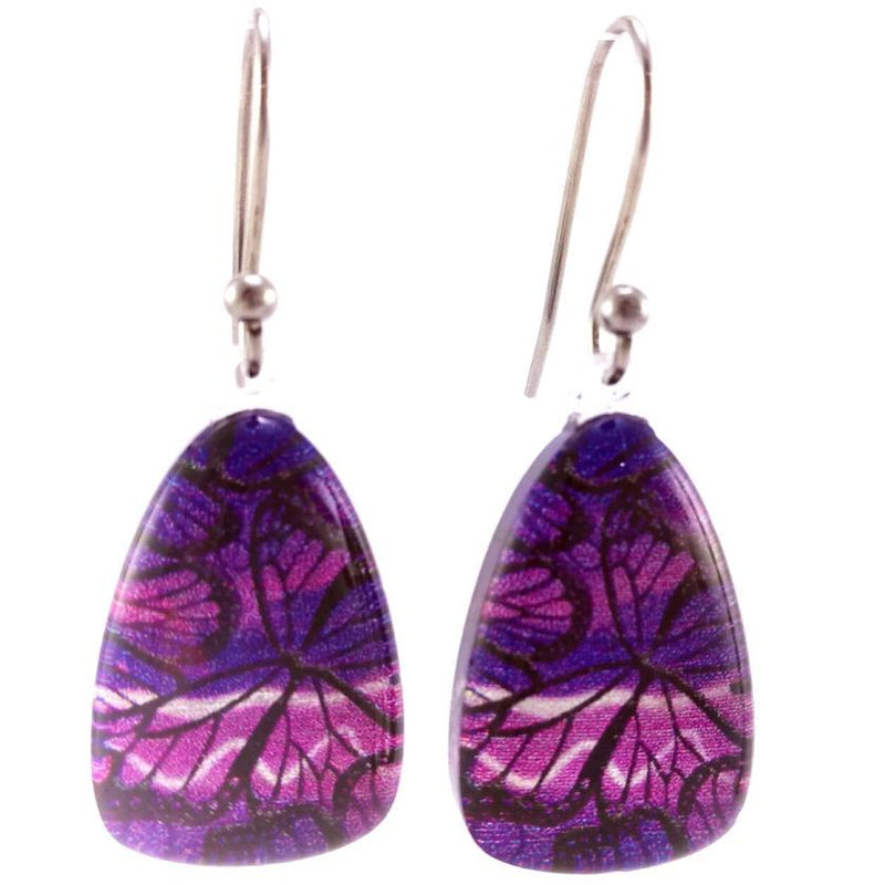 Purple Monarch Butterfly Earrings