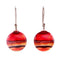 Red Round Marble Earrings